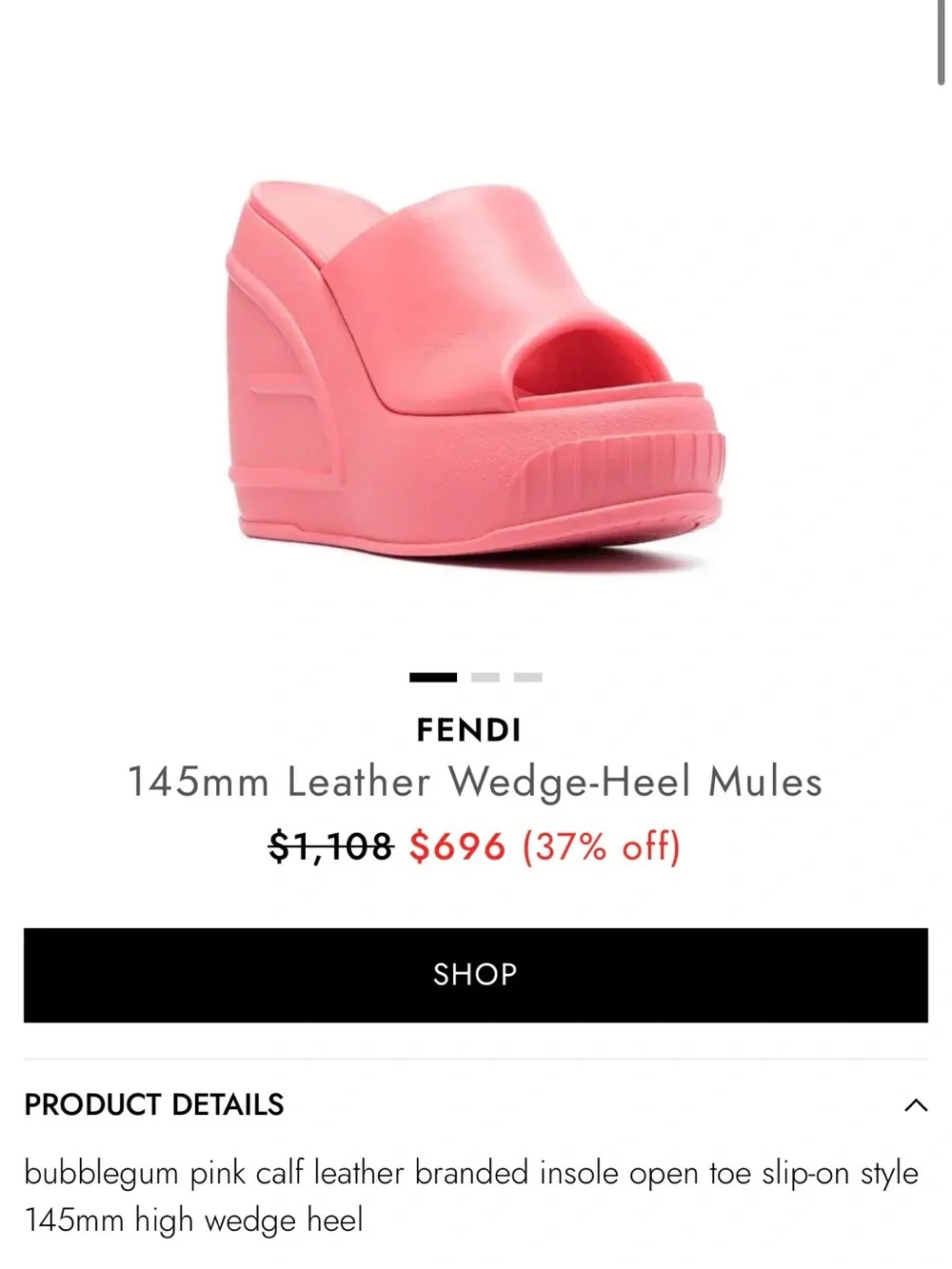 Fendi Bubblegum Platform Wedge Slides - Picture 8 of 8